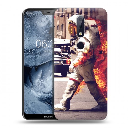 Дизайнерский силиконовый чехол для Nokia 6.1 Plus Космонавт