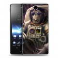 Дизайнерский пластиковый чехол для Sony Xperia TX Космонавт