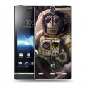 Дизайнерский пластиковый чехол для Sony Xperia S Космонавт