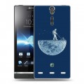 Дизайнерский пластиковый чехол для Sony Xperia S Космонавт