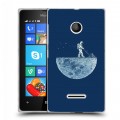 Дизайнерский пластиковый чехол для Microsoft Lumia 435 Космонавт