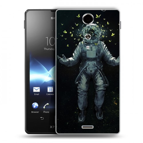 Дизайнерский пластиковый чехол для Sony Xperia TX Космонавт