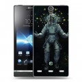 Дизайнерский пластиковый чехол для Sony Xperia S Космонавт