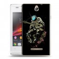 Дизайнерский пластиковый чехол для Sony Xperia E Космонавт