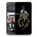 Дизайнерский пластиковый чехол для HTC Desire 700 Космонавт