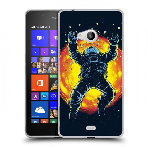 Дизайнерский пластиковый чехол для Microsoft Lumia 540 Космонавт