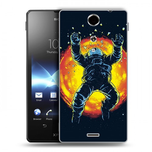 Дизайнерский пластиковый чехол для Sony Xperia TX Космонавт