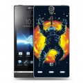 Дизайнерский пластиковый чехол для Sony Xperia S Космонавт