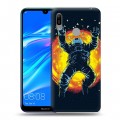 Дизайнерский пластиковый чехол для Huawei Y6 (2019) Космонавт