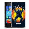 Дизайнерский пластиковый чехол для Microsoft Lumia 435 Космонавт