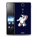 Дизайнерский пластиковый чехол для Sony Xperia TX Космонавт