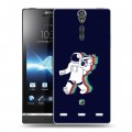 Дизайнерский пластиковый чехол для Sony Xperia S Космонавт