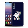 Дизайнерский силиконовый с усиленными углами чехол для Huawei P20 Pro Космонавт