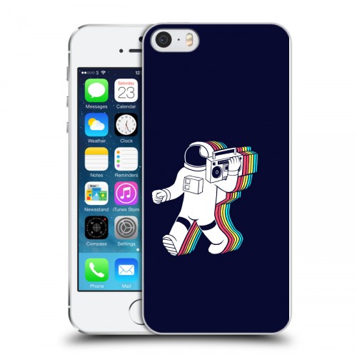 Дизайнерский пластиковый чехол для Iphone 5s Космонавт