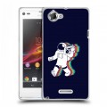 Дизайнерский пластиковый чехол для Sony Xperia L Космонавт