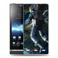 Дизайнерский пластиковый чехол для Sony Xperia S Космонавт