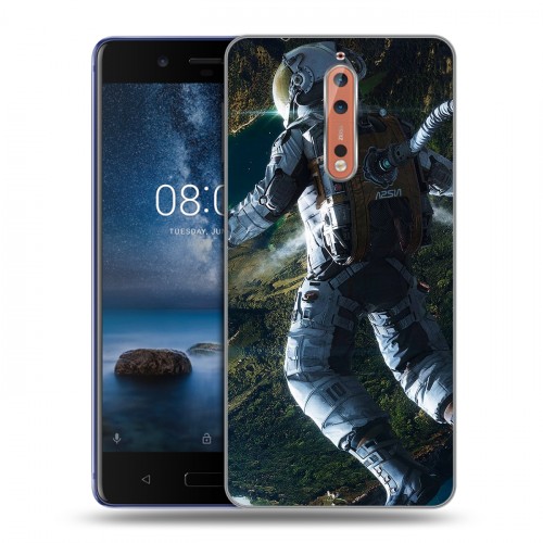 Дизайнерский пластиковый чехол для Nokia 8 Космонавт