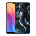 Дизайнерский силиконовый с усиленными углами чехол для Xiaomi RedMi 8A Космонавт