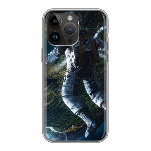 Дизайнерский силиконовый чехол для Iphone 14 Pro Max Космонавт