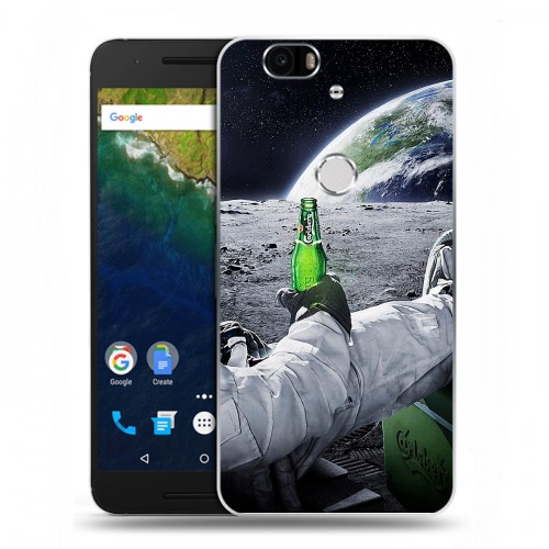 Дизайнерский силиконовый чехол для Google Huawei Nexus 6P Космонавт