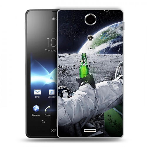 Дизайнерский пластиковый чехол для Sony Xperia TX Космонавт