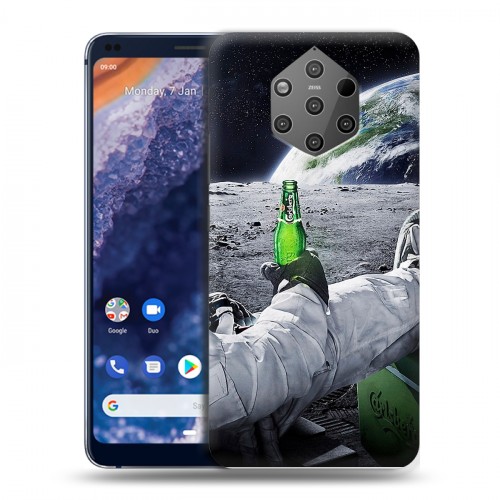 Дизайнерский силиконовый чехол для Nokia 9 PureView Космонавт