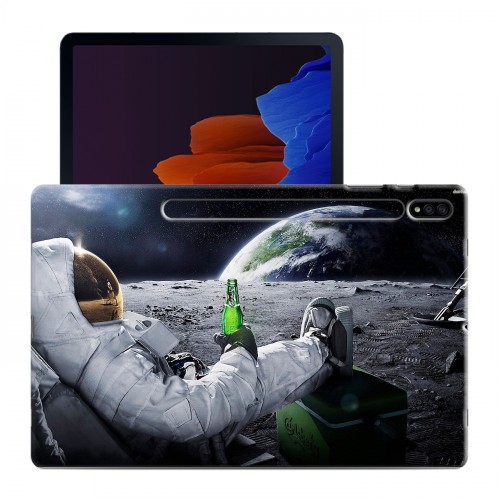 Дизайнерский силиконовый чехол для Samsung Galaxy Tab S7 Plus Космонавт