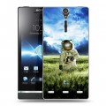 Дизайнерский пластиковый чехол для Sony Xperia S Космонавт