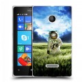 Дизайнерский пластиковый чехол для Microsoft Lumia 435 Космонавт