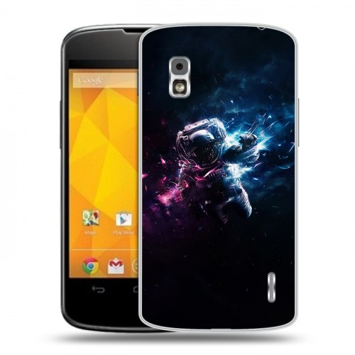 Дизайнерский пластиковый чехол для LG Google Nexus 4 Космонавт