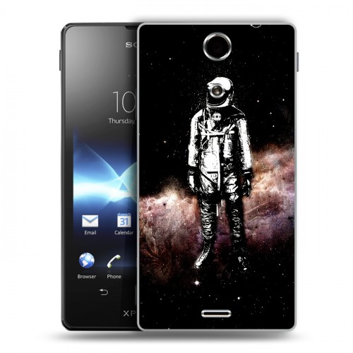 Дизайнерский пластиковый чехол для Sony Xperia TX Космонавт