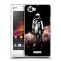 Дизайнерский пластиковый чехол для Sony Xperia L Космонавт