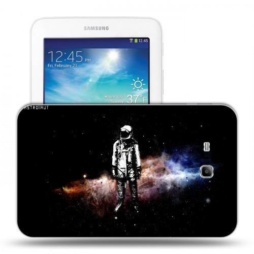 Дизайнерский силиконовый чехол для Samsung Galaxy Tab 3 Lite Космонавт