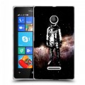 Дизайнерский пластиковый чехол для Microsoft Lumia 435 Космонавт