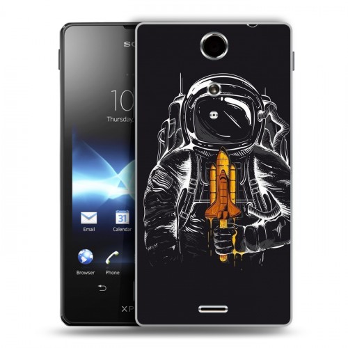 Дизайнерский пластиковый чехол для Sony Xperia TX Космонавт