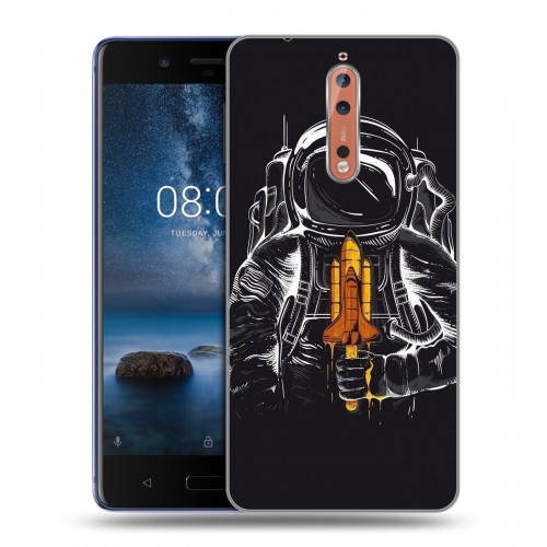 Дизайнерский пластиковый чехол для Nokia 8 Космонавт