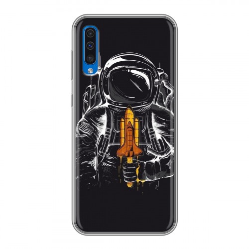 Дизайнерский силиконовый чехол для Samsung Galaxy A50 Космонавт