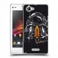 Дизайнерский пластиковый чехол для Sony Xperia L Космонавт