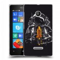 Дизайнерский пластиковый чехол для Microsoft Lumia 435 Космонавт