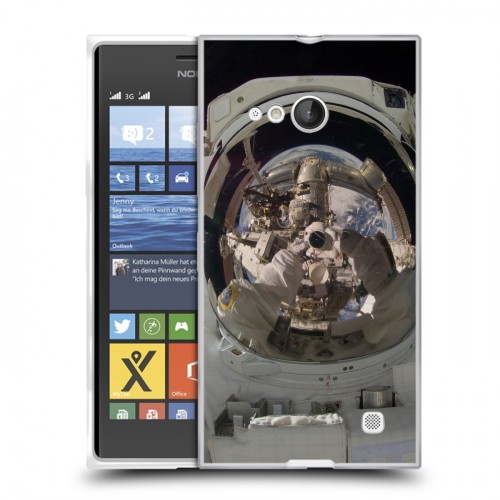 Дизайнерский пластиковый чехол для Nokia Lumia 730/735 Космонавт