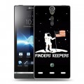 Дизайнерский пластиковый чехол для Sony Xperia S Космонавт