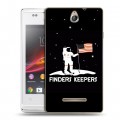 Дизайнерский пластиковый чехол для Sony Xperia E Космонавт