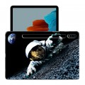 Дизайнерский силиконовый с усиленными углами чехол для Samsung Galaxy Tab S7 Космонавт