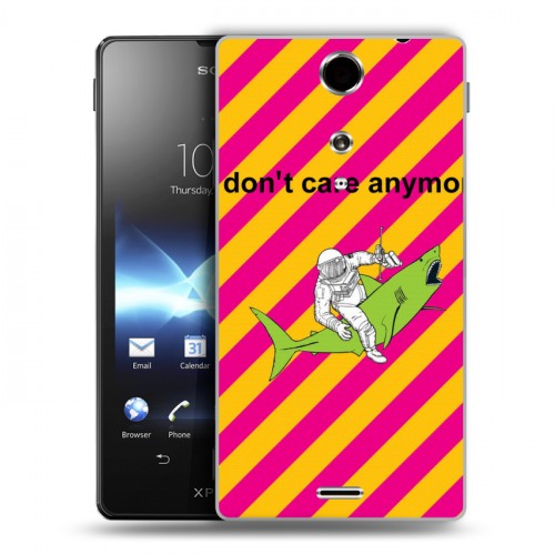 Дизайнерский пластиковый чехол для Sony Xperia TX Космонавт