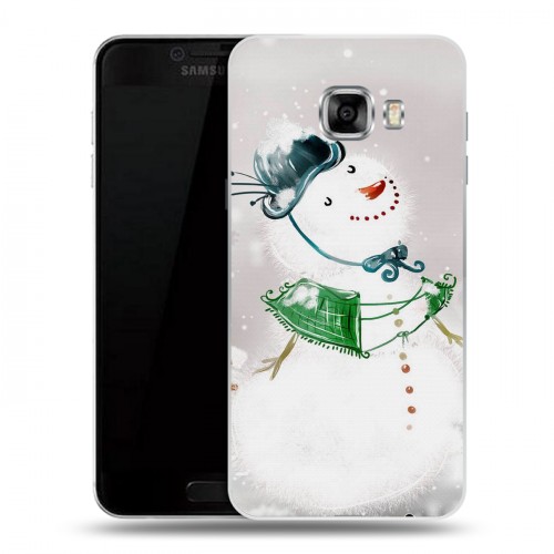 Дизайнерский пластиковый чехол для Samsung Galaxy C5 Снеговики