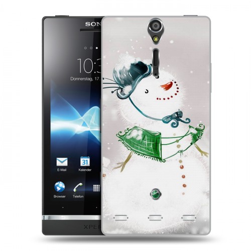 Дизайнерский пластиковый чехол для Sony Xperia S Снеговики