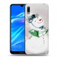 Дизайнерский пластиковый чехол для Huawei Y6 (2019) Снеговики