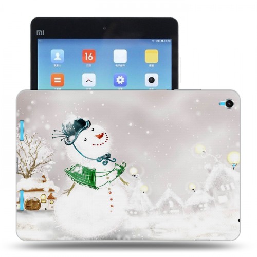 Дизайнерский силиконовый чехол для Xiaomi MiPad Снеговики