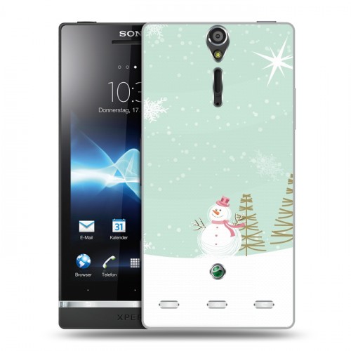 Дизайнерский пластиковый чехол для Sony Xperia S Снеговики