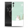 Дизайнерский пластиковый чехол для Sony Xperia XZs Снеговики